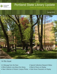 Cover of Spring 2015 Library Newsletter