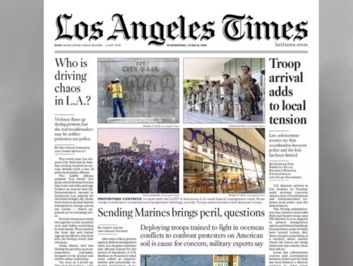 Front page of Los Angeles Times from Wednesday June 11th