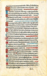 Manuscript leaf printed circa 1500