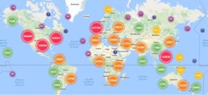 Map of PDXScholar downloads worldwide