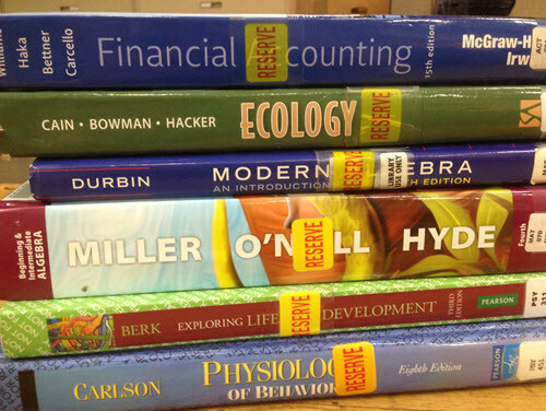 stack of textbooks