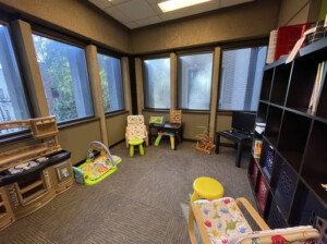 A study room with toys for young children