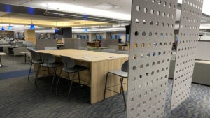 Group seating on the second floor of the PSU Library