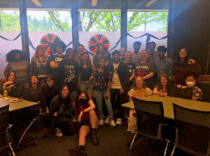 Photo of library student employees at appreciate party