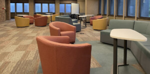 Chairs and couches on the 3rd floor of the PSU Library